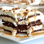 Caramel Pecan Ice Cream Sandwich Cake