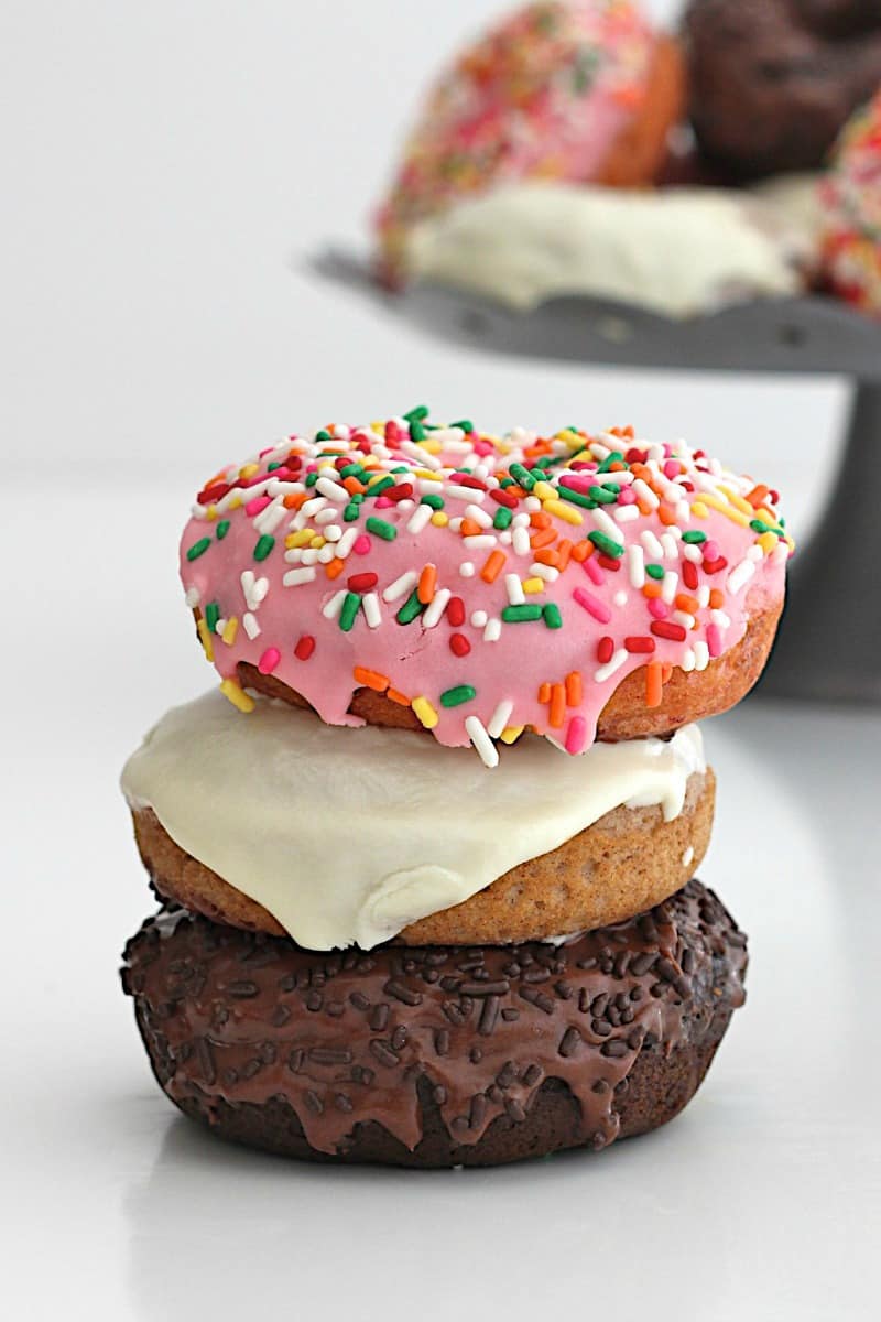 2-Ingredient Baked Cake Donuts | The BakerMama
