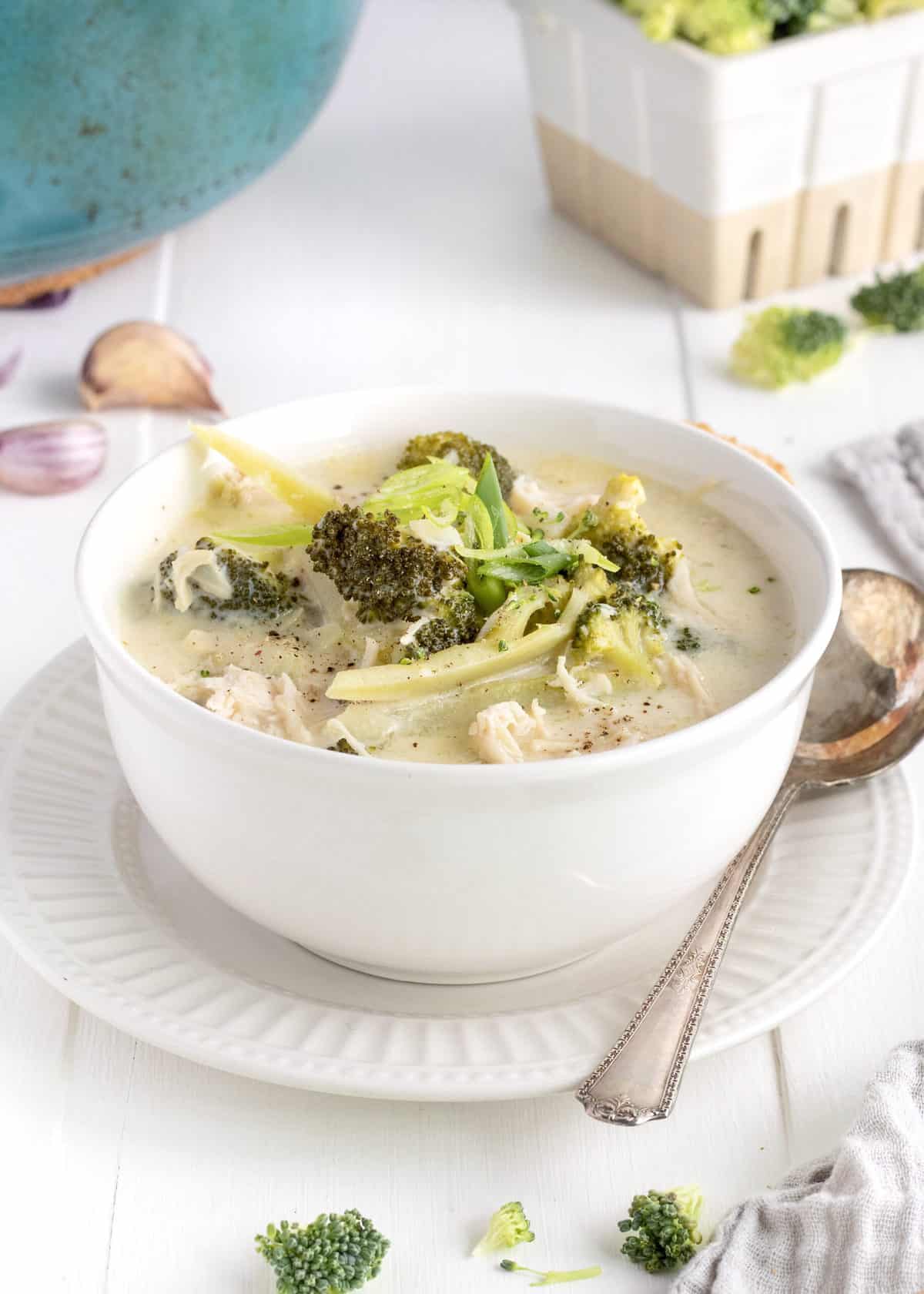 Broccoli Cheddar Chicken Soup by The BakerMama