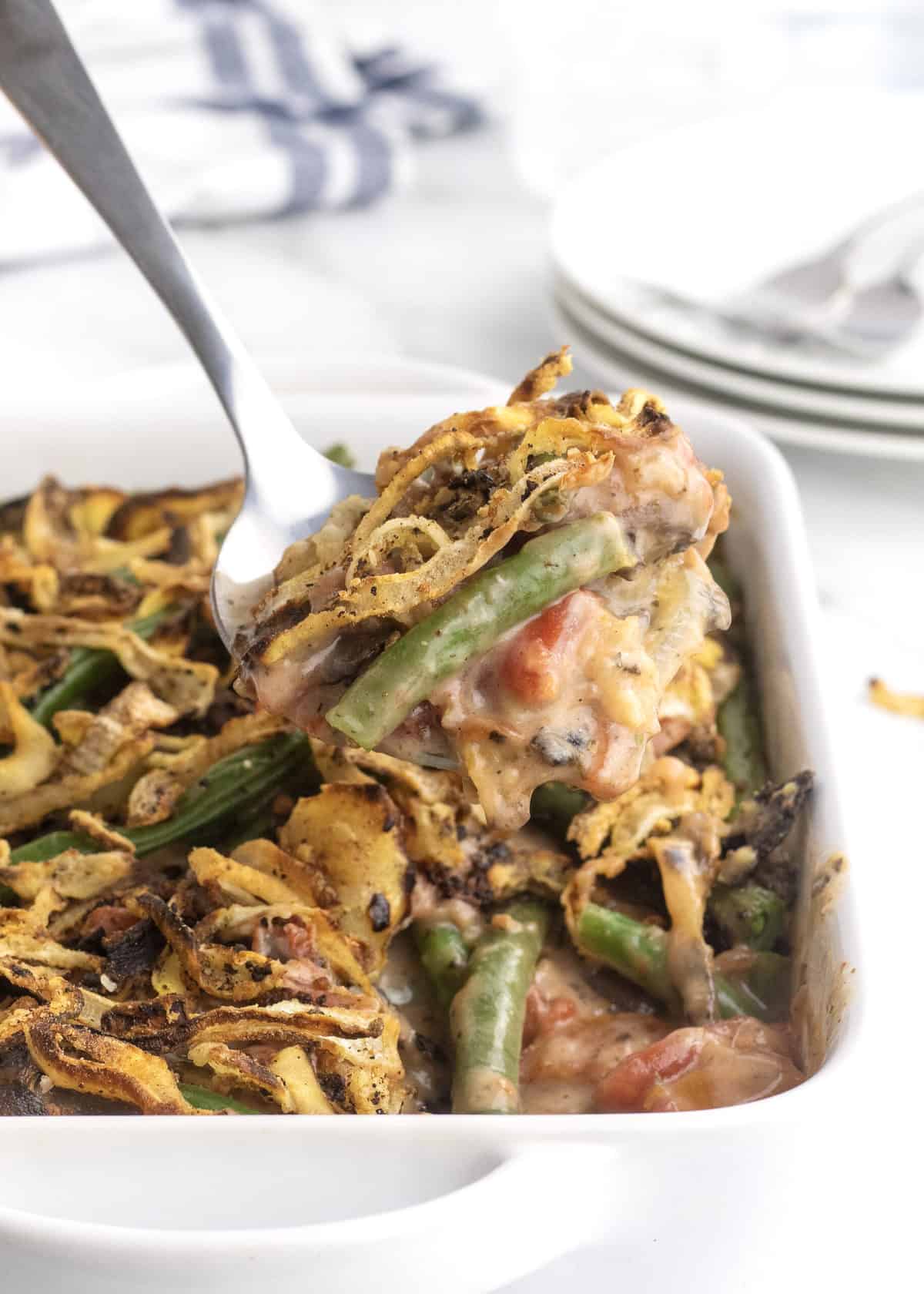 Fresh Green Bean Casserole - The BakerMama