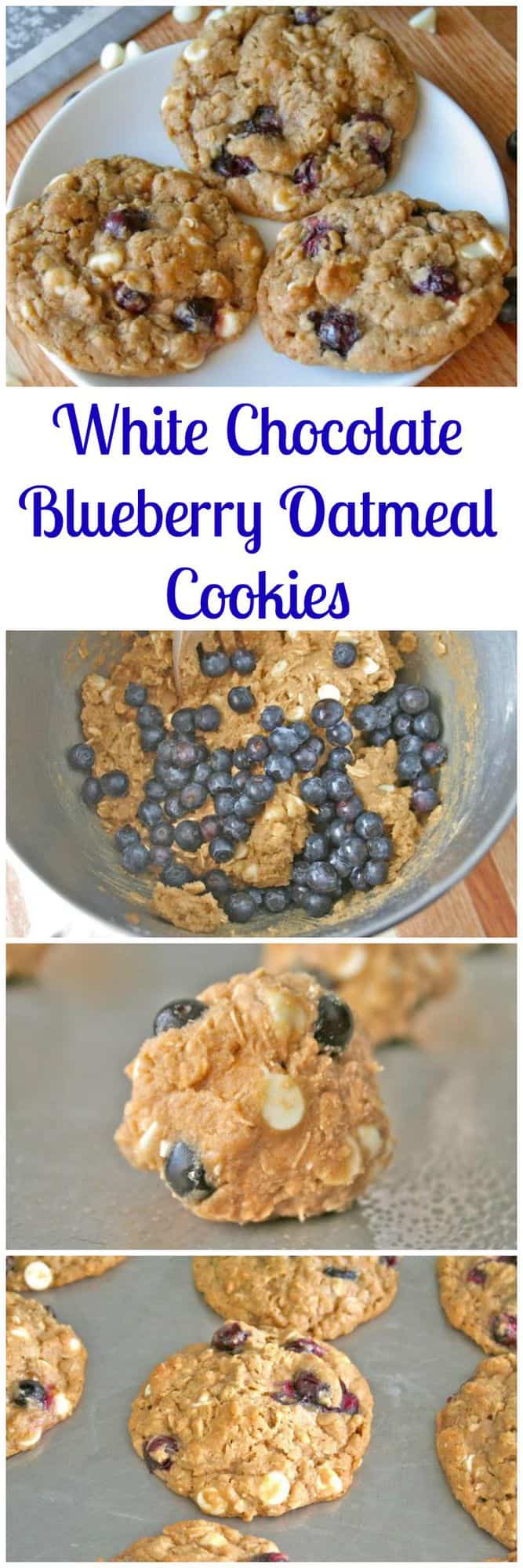 White Chocolate Blueberry Oatmeal Cookies