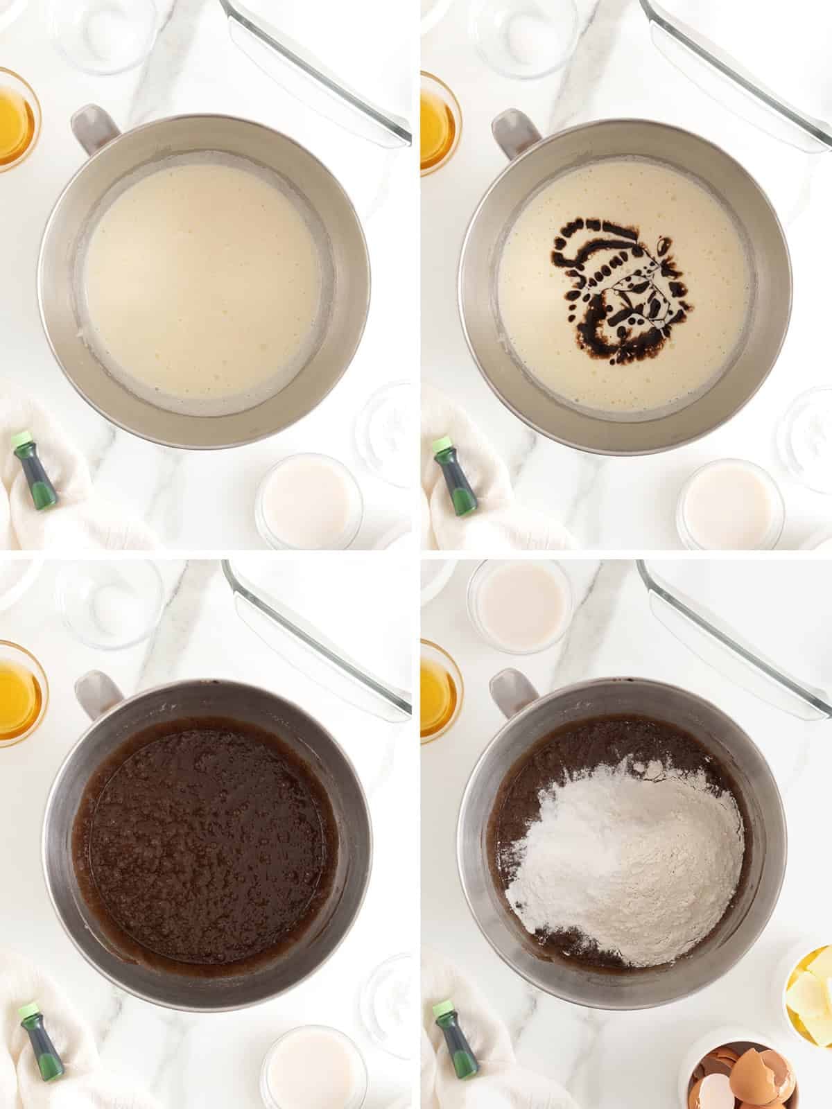 Steps to make mint julep brownies.