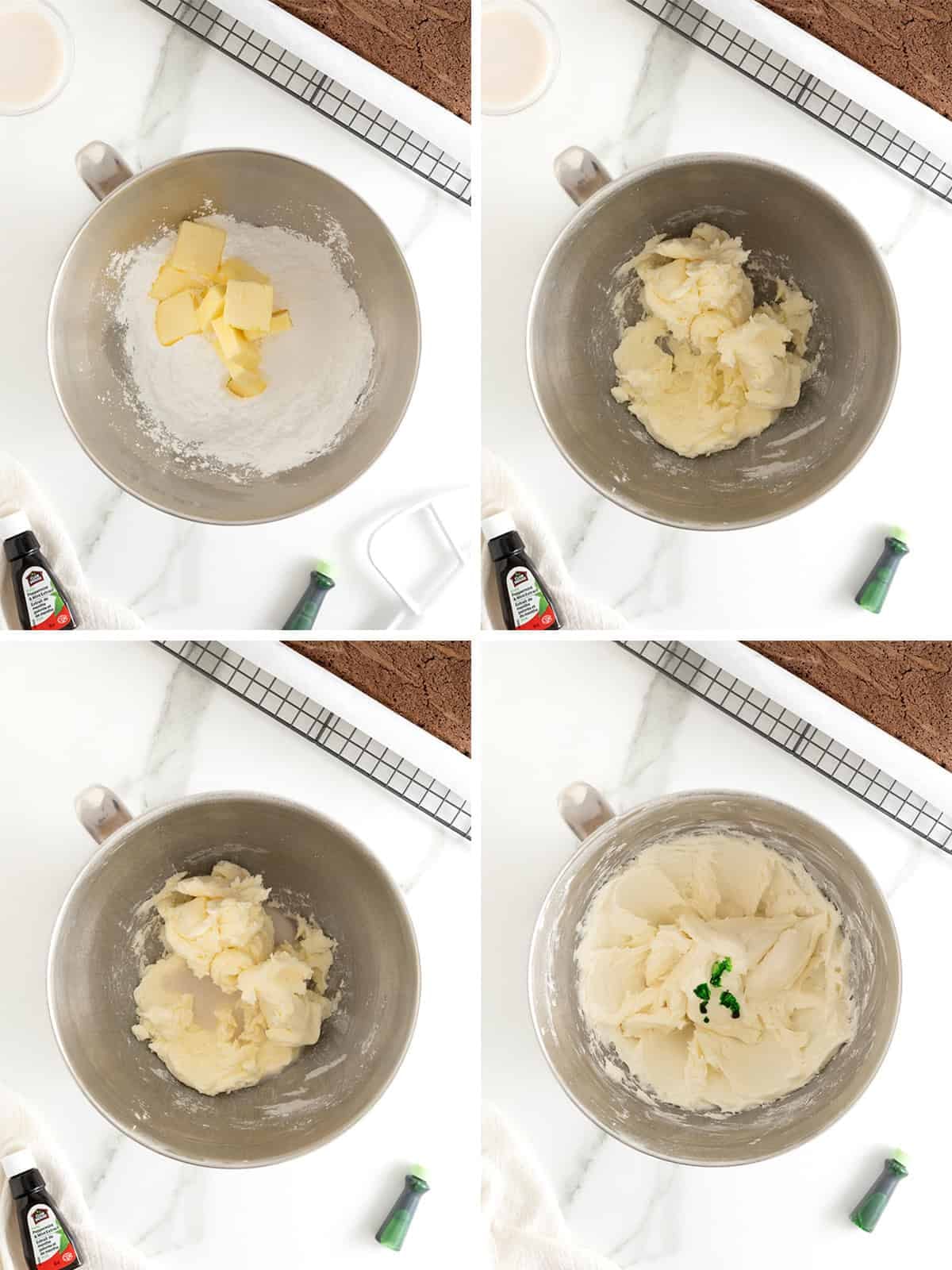 Steps to make mint julep brownies.