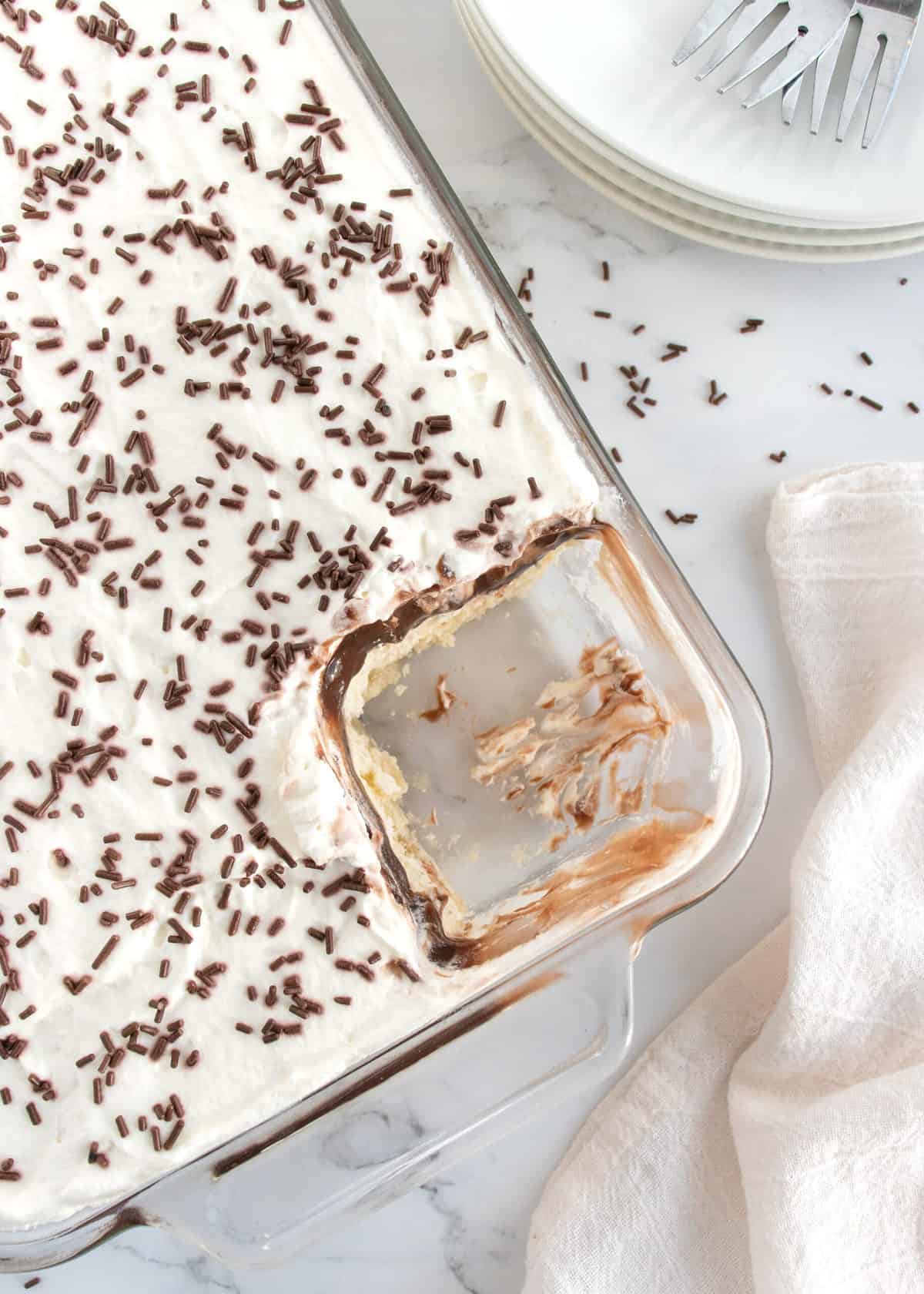 Layered Chocolate Pudding Dessert by The BakerMama