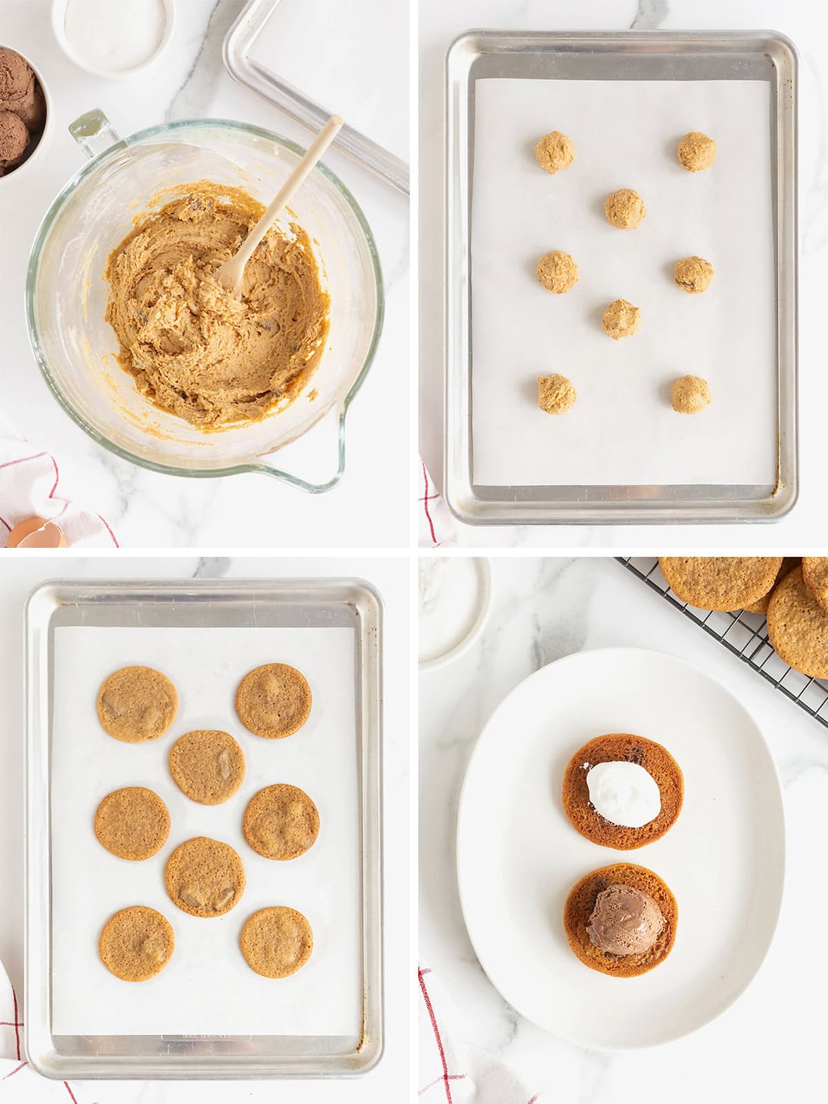 Steps to make S'mores Ice Cream Sandwiches.