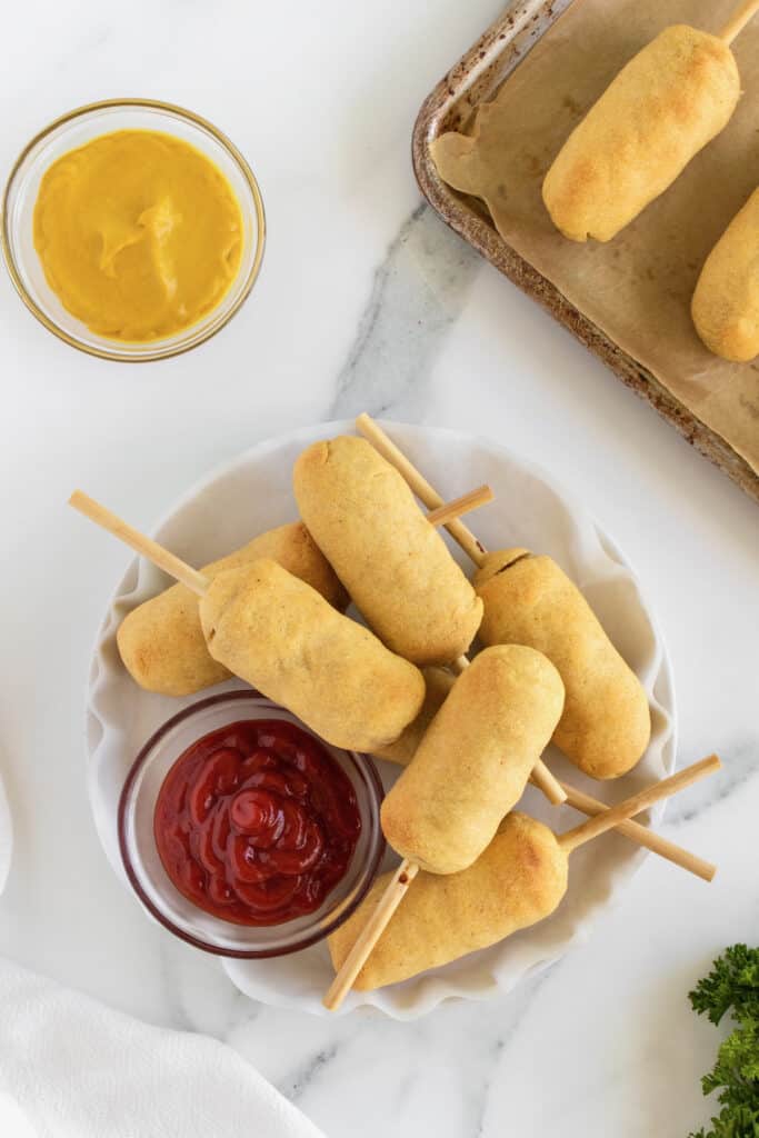 Baked Corn Dogs The BakerMama