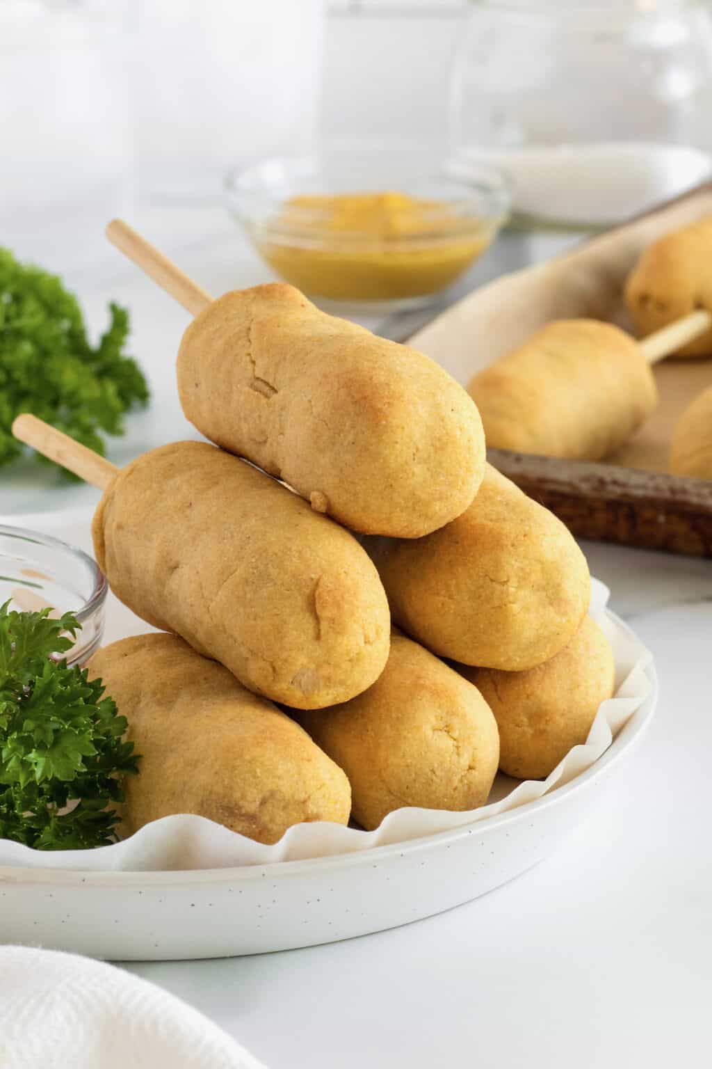 Baked Corn Dogs The BakerMama