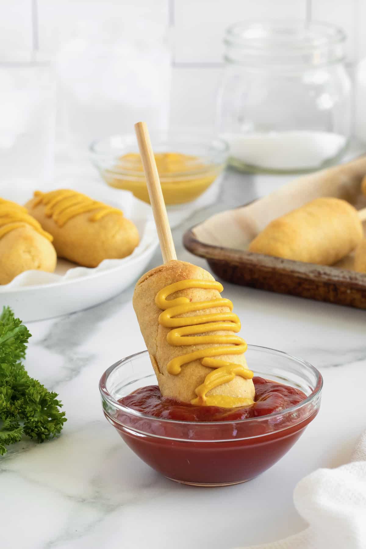 Baked Corn Dogs by The BakerMama