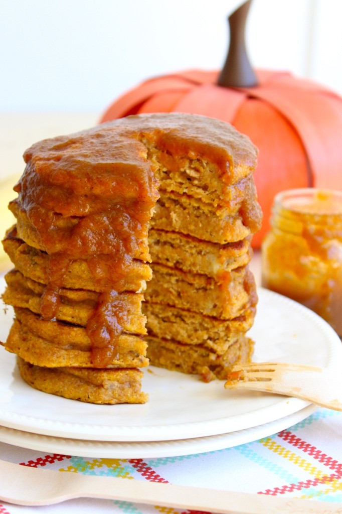 Pumpkin Banana Pancakes with Pumpkin Spice Syrup