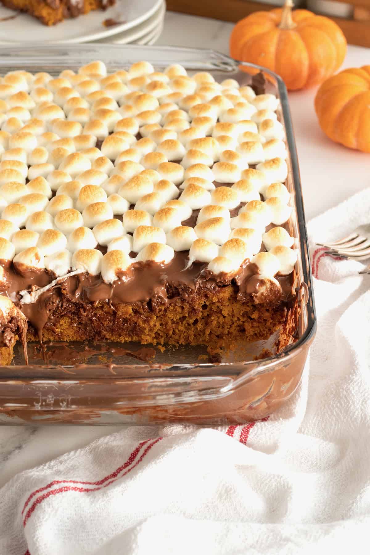 Pumpkin S'mores Snack Cake by The BakerMama