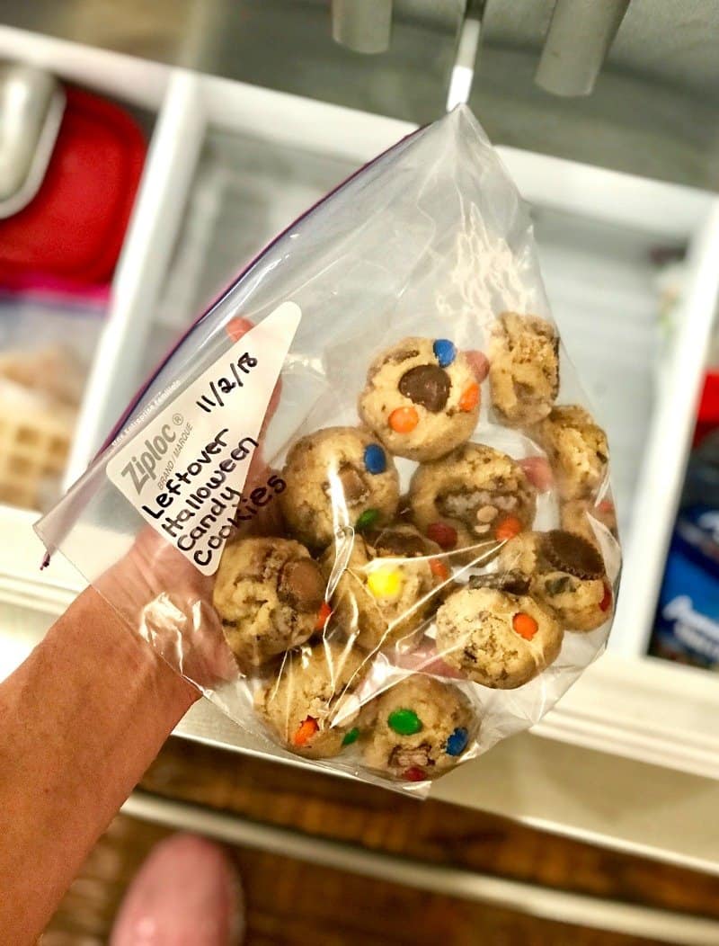 Leftover Halloween Candy Cookie Dough - The BakerMama