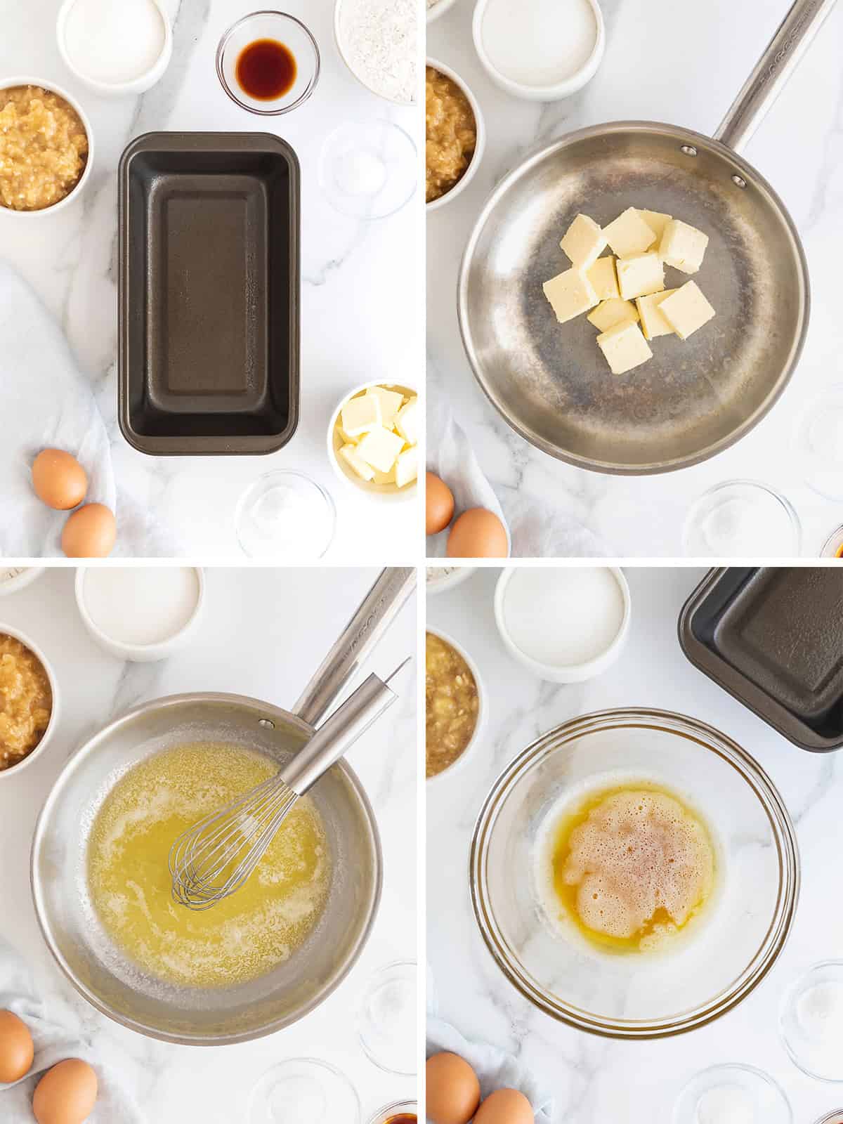 How to make brown butter banana bread.