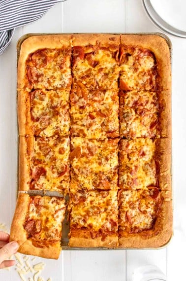 Sheet Pan Pizza by The BakerMama