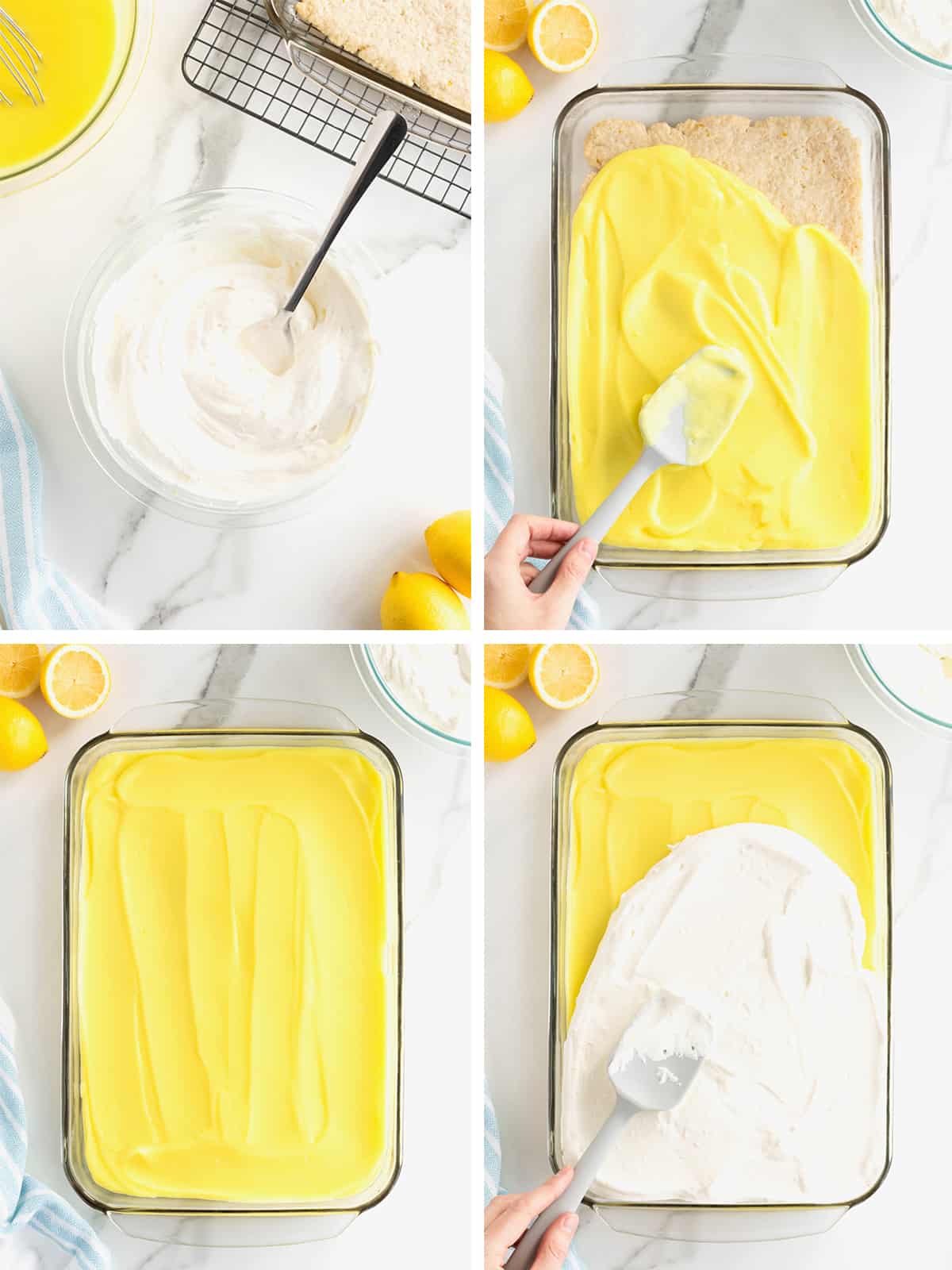 Steps to make Lemon Pudding Bars.