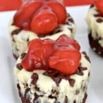 Mini Cherry Chocolate Chip Cheesecakes by The BakerMama