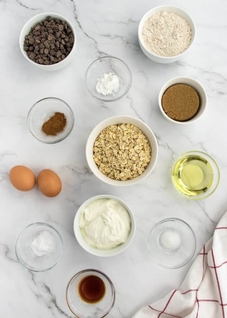 Oatmeal Chocolate Chip Greek Yogurt Muffins by The BakerMama