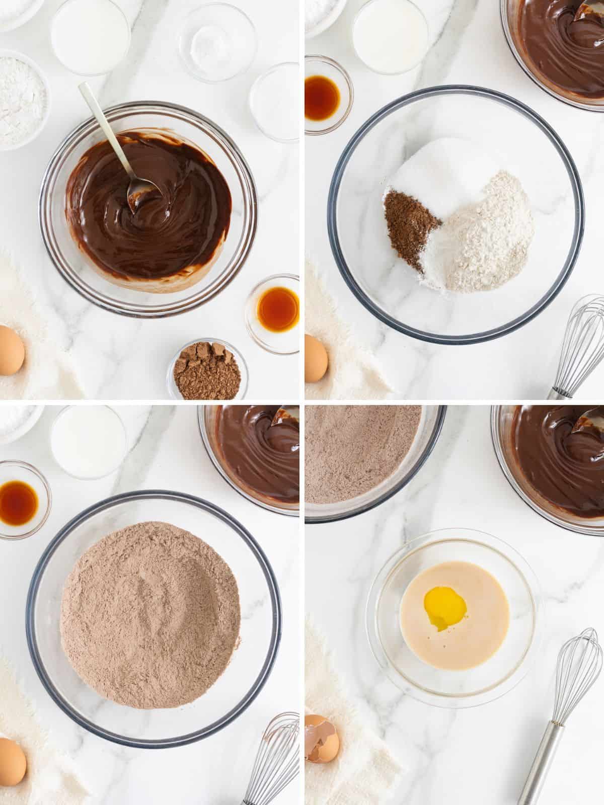 Steps to make cookie cup cupcakes.