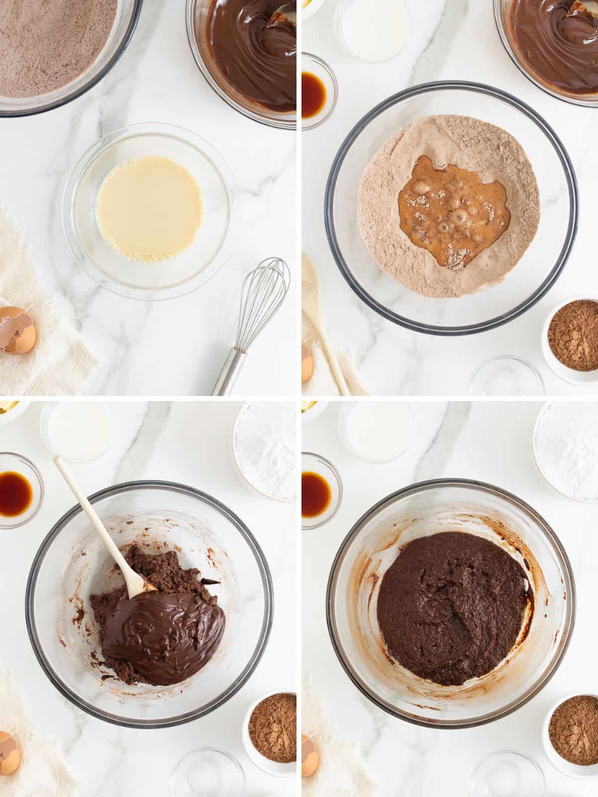 Steps to make cookie cup cupcakes.