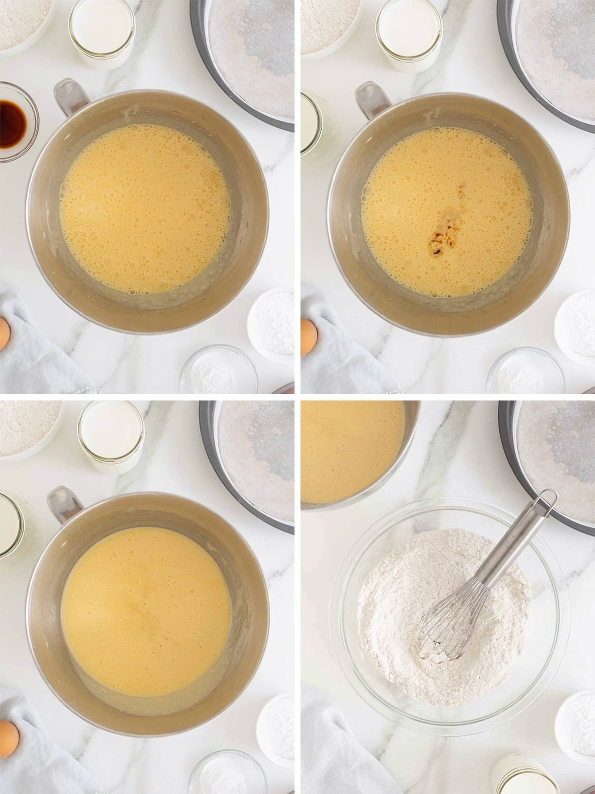 Steps to make strawberries and cream swirl cake.