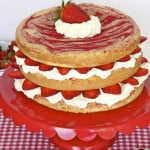 Strawberries and Cream Swirl Cake
