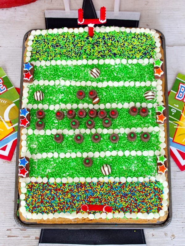 How to Make a Football Cookie Cake - Crazy for Crust