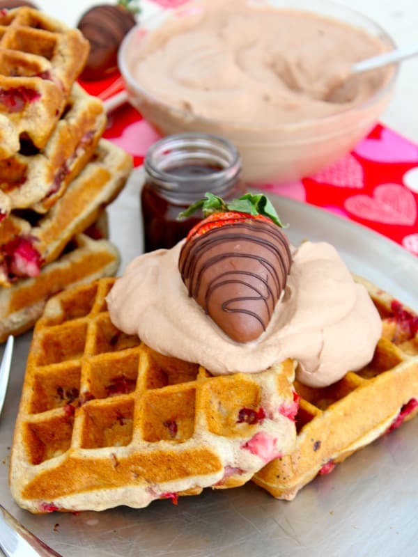 Chocolate Covered Strawberry Waffles