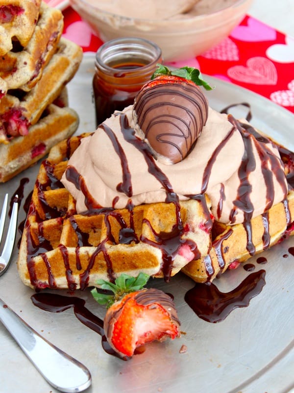 Chocolate Covered Strawberry Waffles