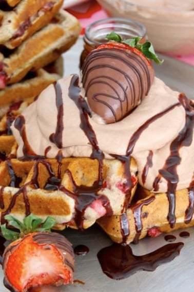 Chocolate Covered Strawberry Waffles