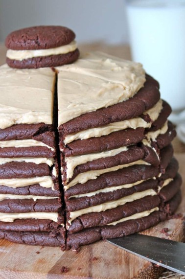 Chocolate Peanut Butter Layered Cookie Cake