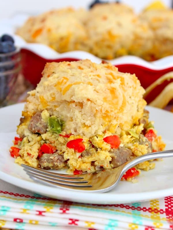 Breakfast Biscuit Pot Pie - The BakerMama