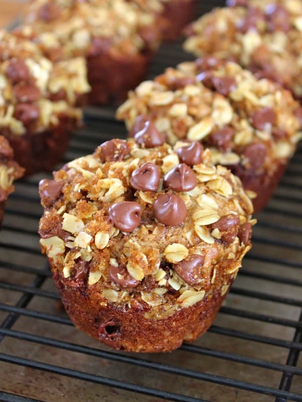 Oatmeal Chocolate Chip Greek Yogurt Muffins The BakerMama