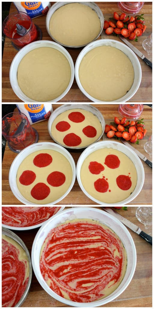 Strawberries and Cream Swirl Cake