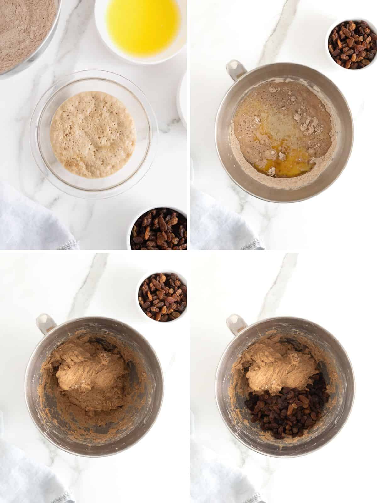 Steps to make Cinnamon Raisin English Muffins.