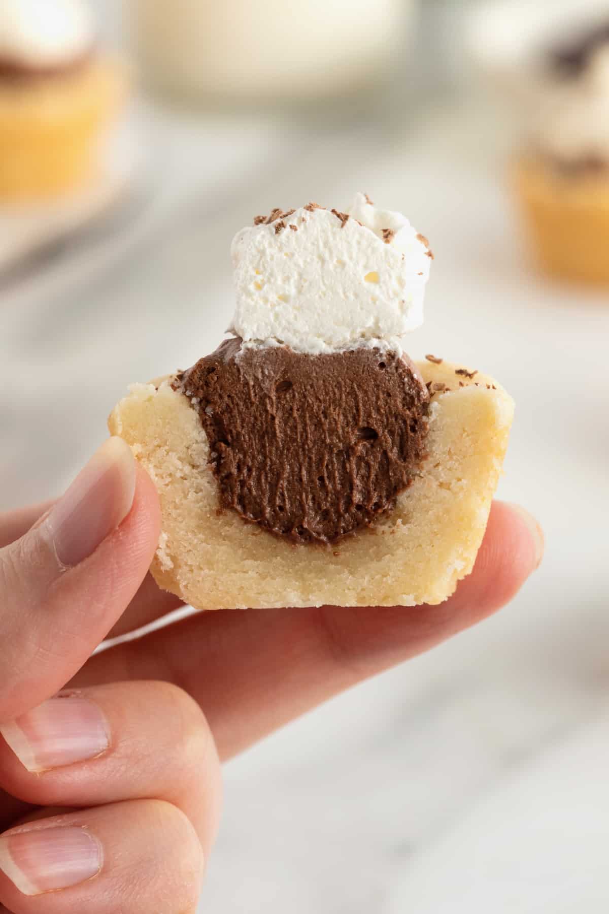 Mini Chocolate Fudge Cream Pies by The BakerMama