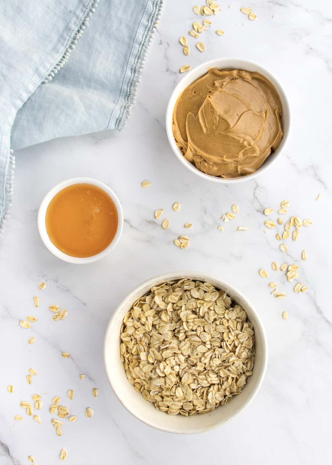 3Ingredient Peanut Butter Honey Oat Bars The BakerMama