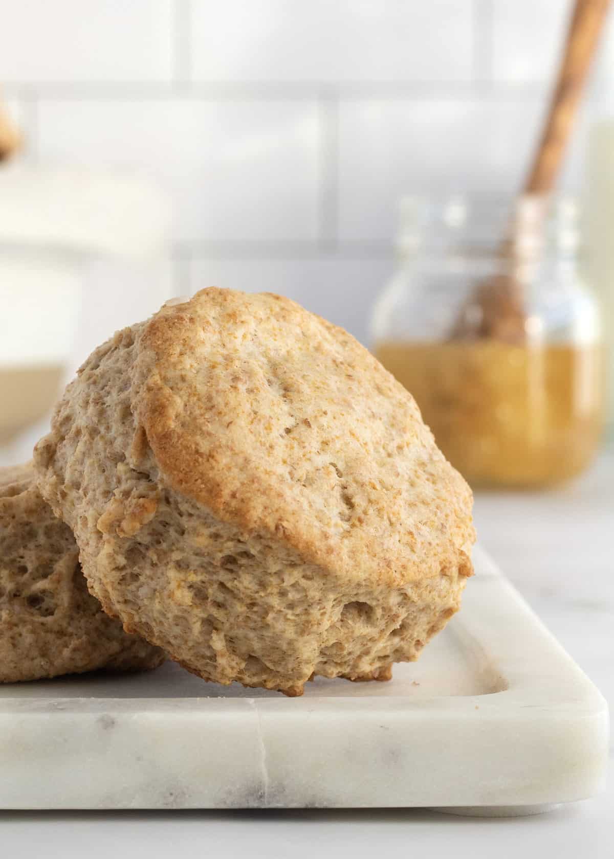 Honey Whole Wheat Biscuits by The BakerMama