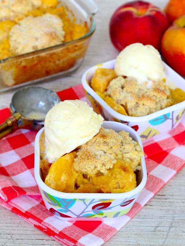 3-Ingredient Peaches & Cream Cobbler