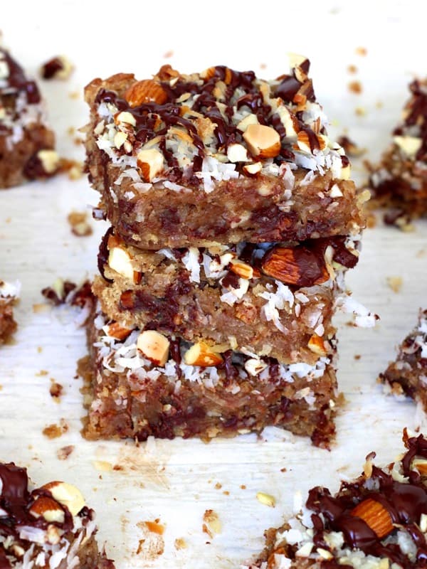 Dark Chocolate Almond Coconut Bars