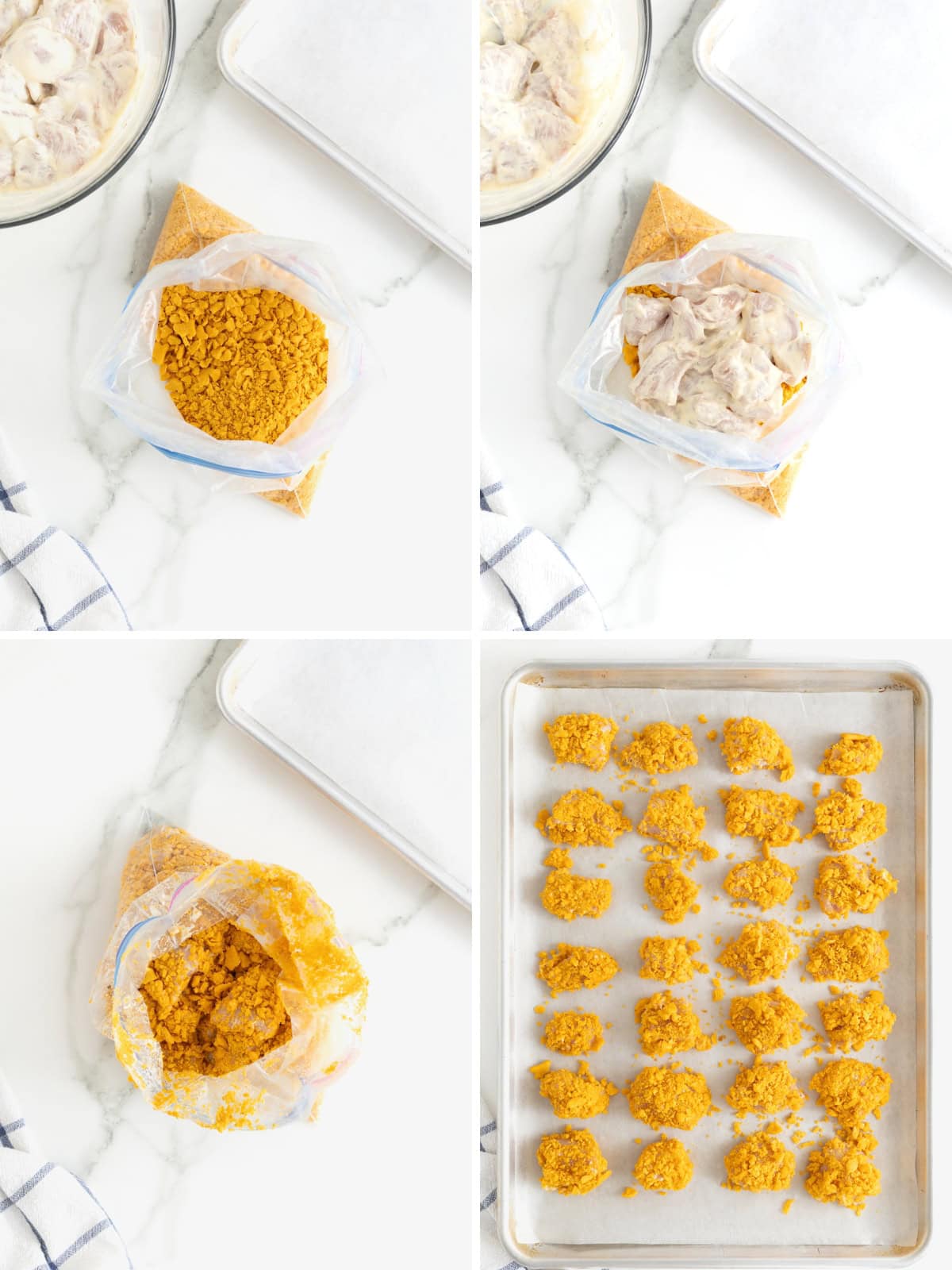 Steps to make Goldfish ChIcken Nuggets.