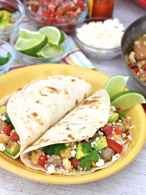 Breakfast Tacos with Homemade Flour Tortillas - The BakerMama