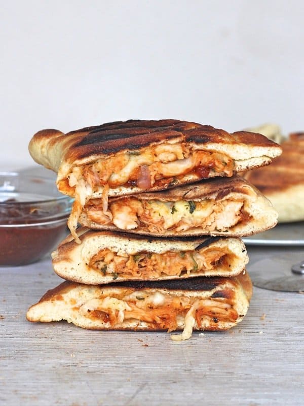 Grilled BBQ Chicken Calzones - The BakerMama