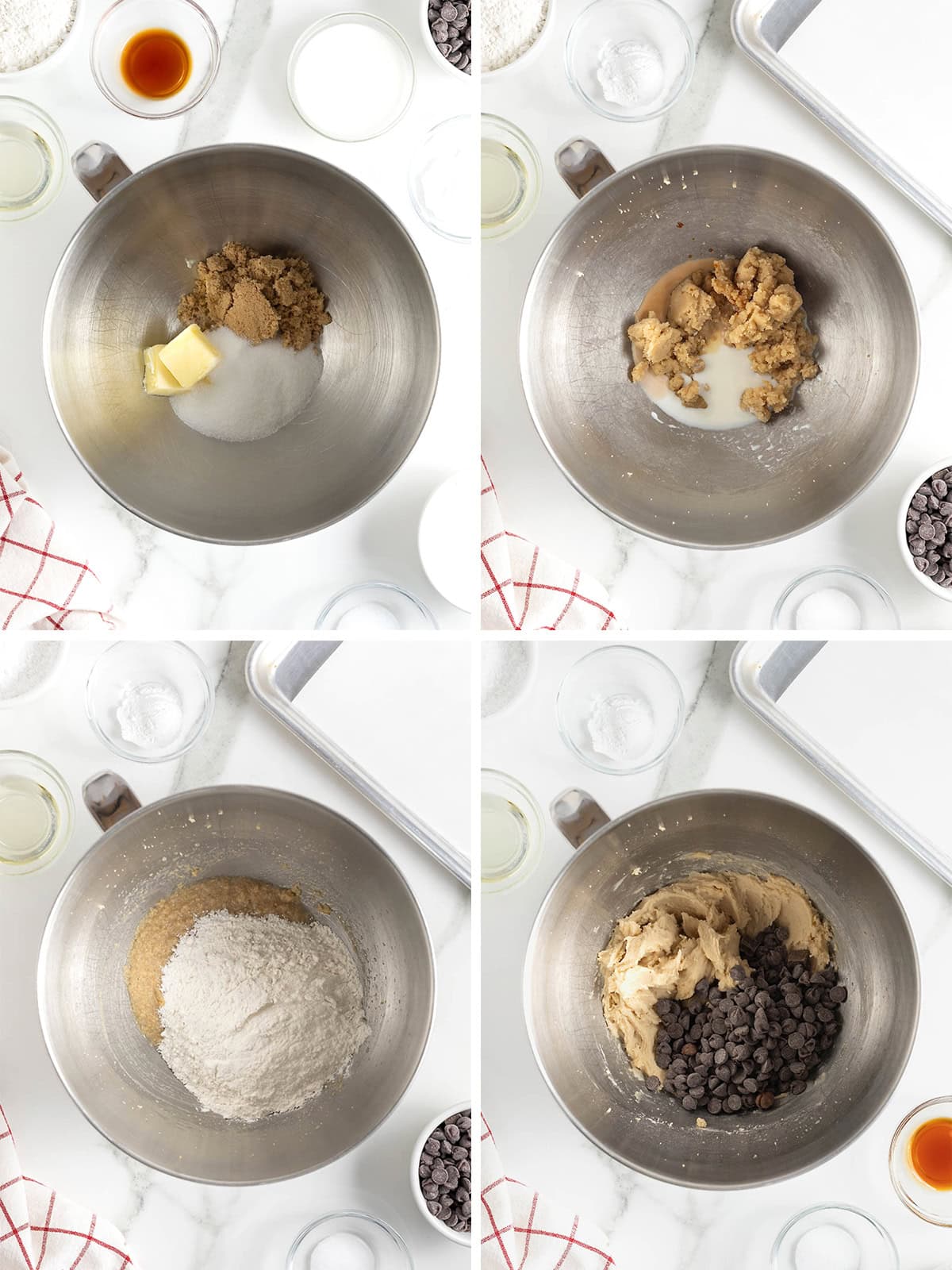 Steps to make fried cookie dough.