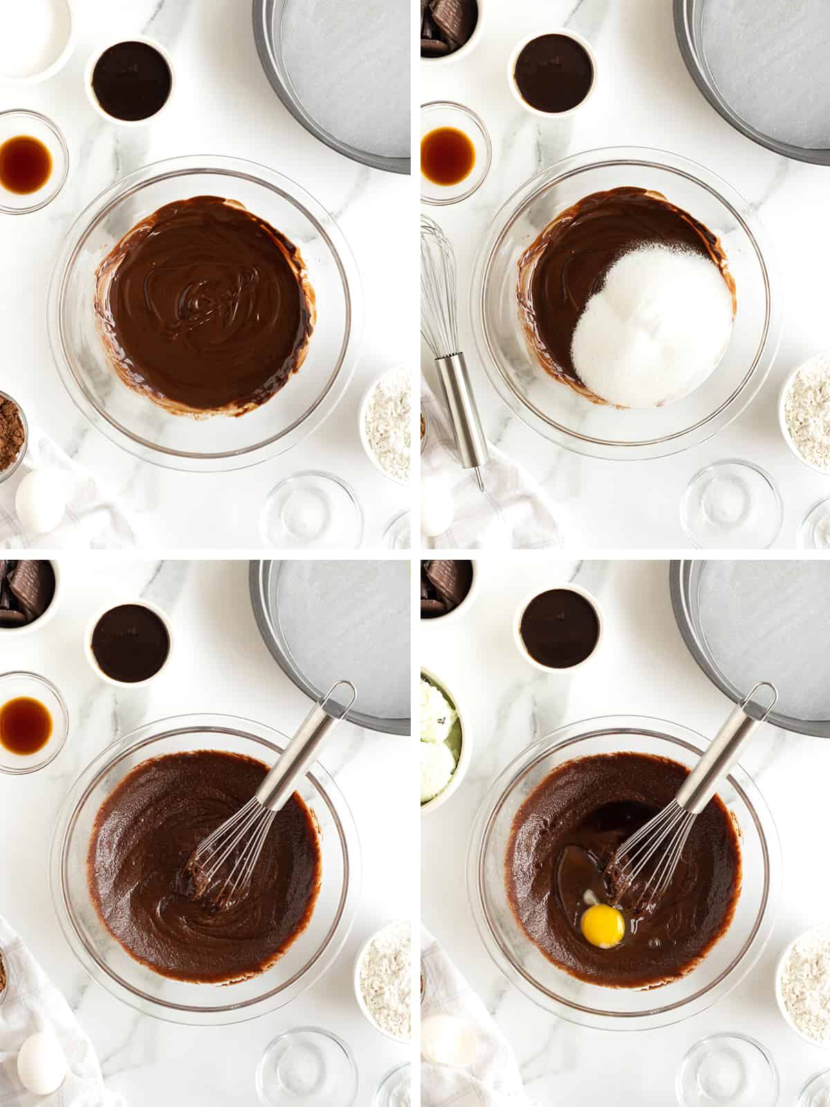 Steps to make the chocolate cake for an ice cream cake.