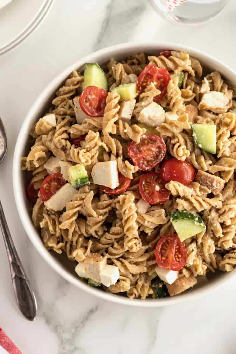 Hummus Pasta Salad The BakerMama