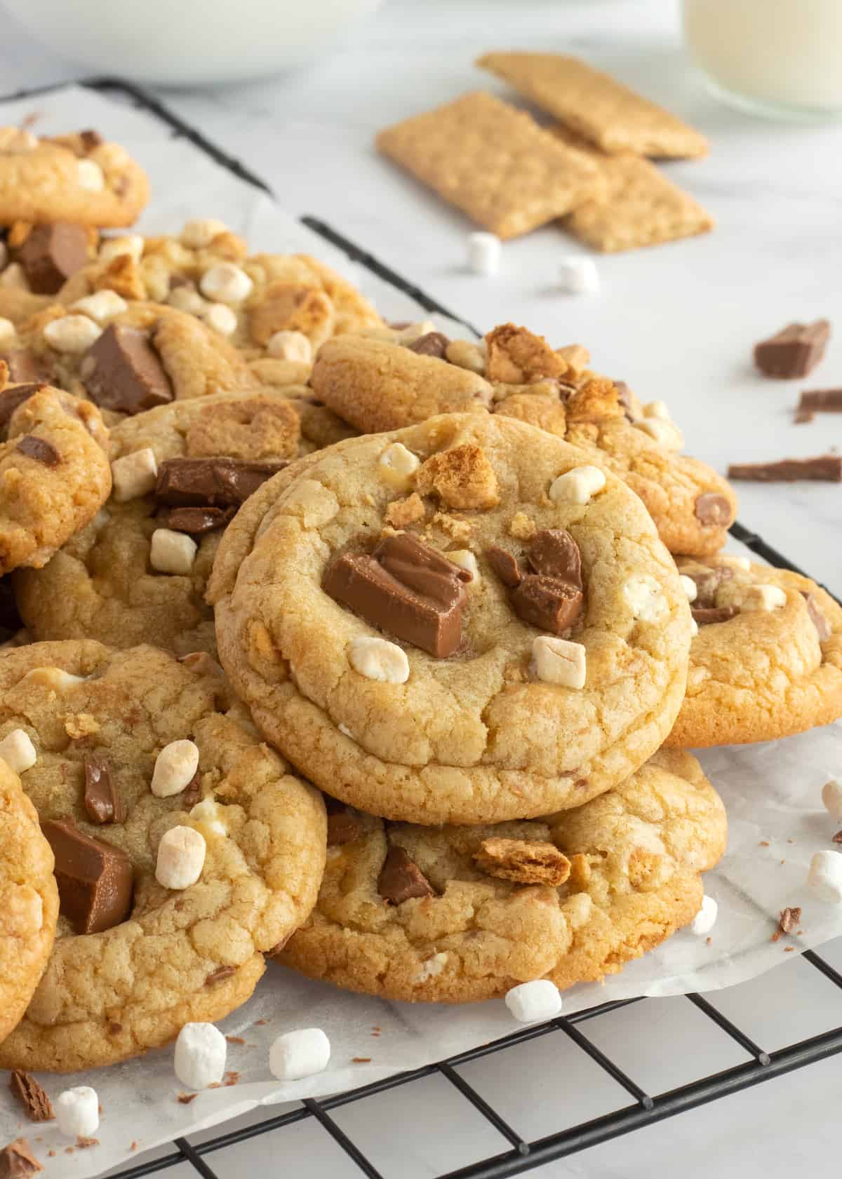 S'mores Pudding Cookies by The BakerMama