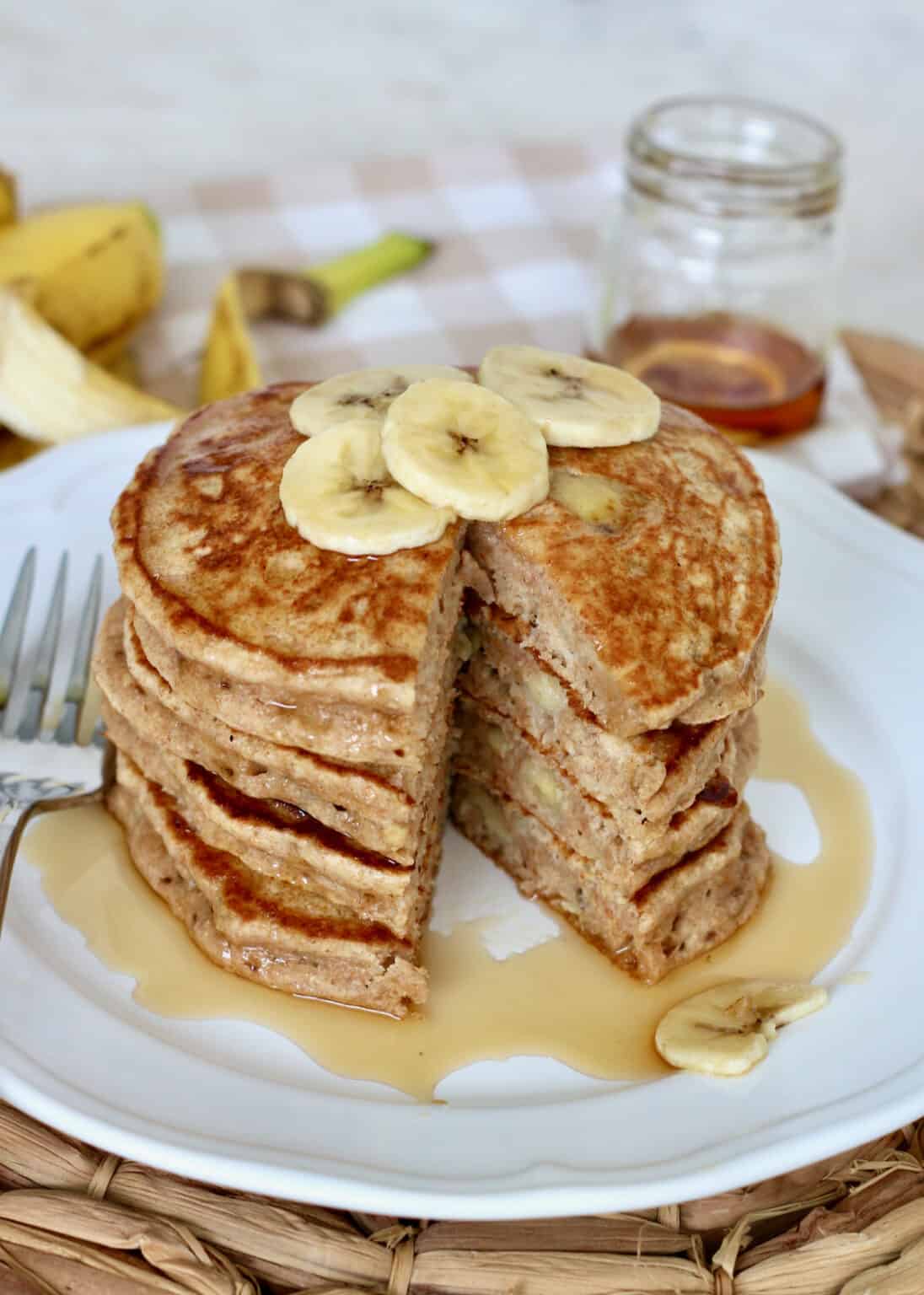 Whole Wheat Banana Pancakes The BakerMama