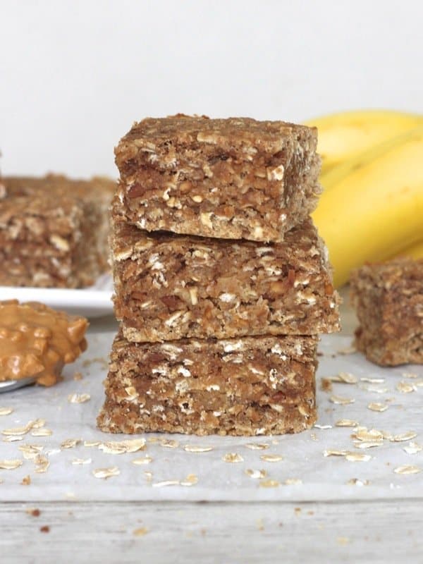 Whole Wheat Peanut Butter Banana Oat Bars