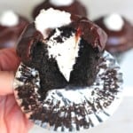 Dark Chocolate Cream Filled Cupcakes