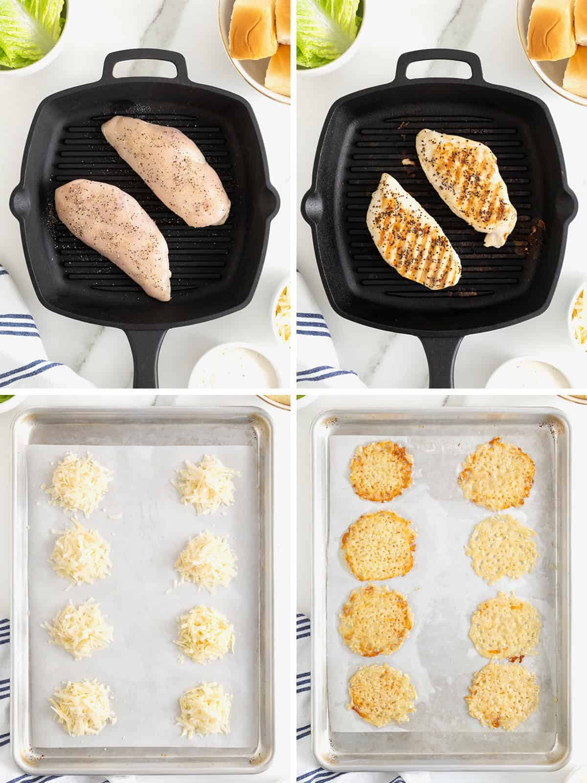 Steps to make Grilled Chicken Caesar Sliders.