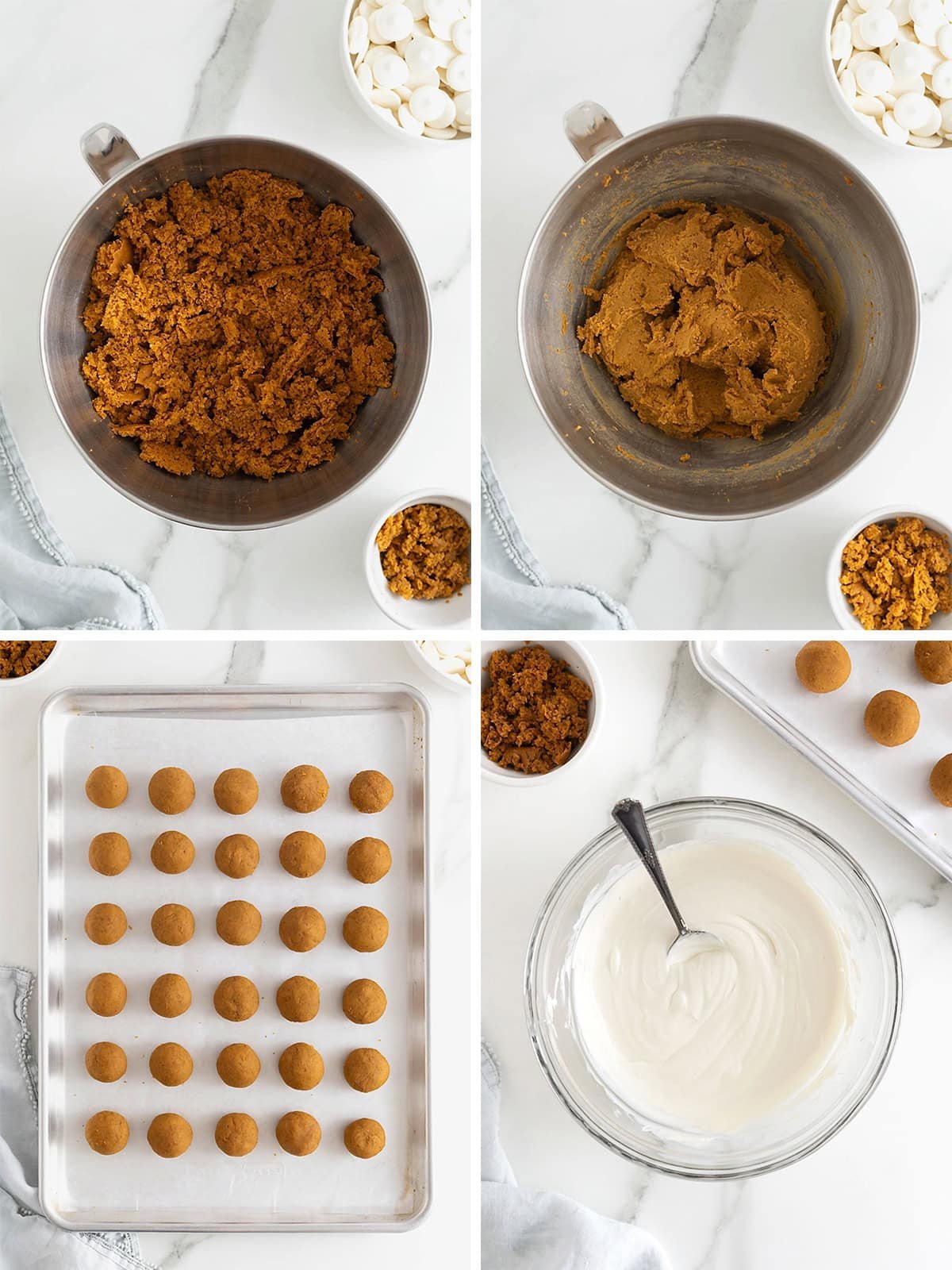 Steps to make pumpkin spice cake balls.